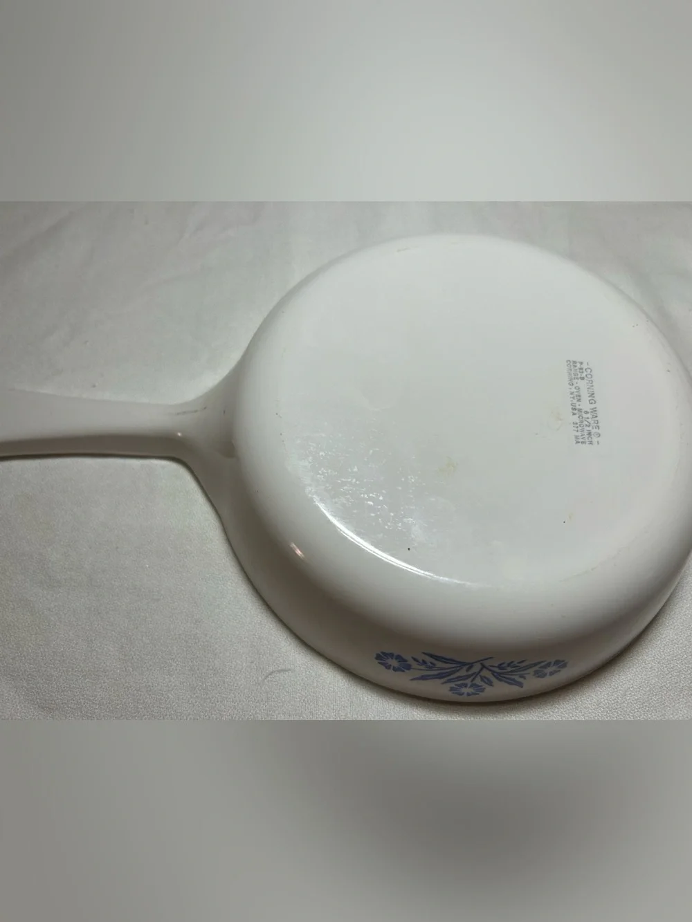 2 Corning Ware Blue Cornflower Ceramic Cooking Skillets 6 1/2” & 1-1/2 Pint